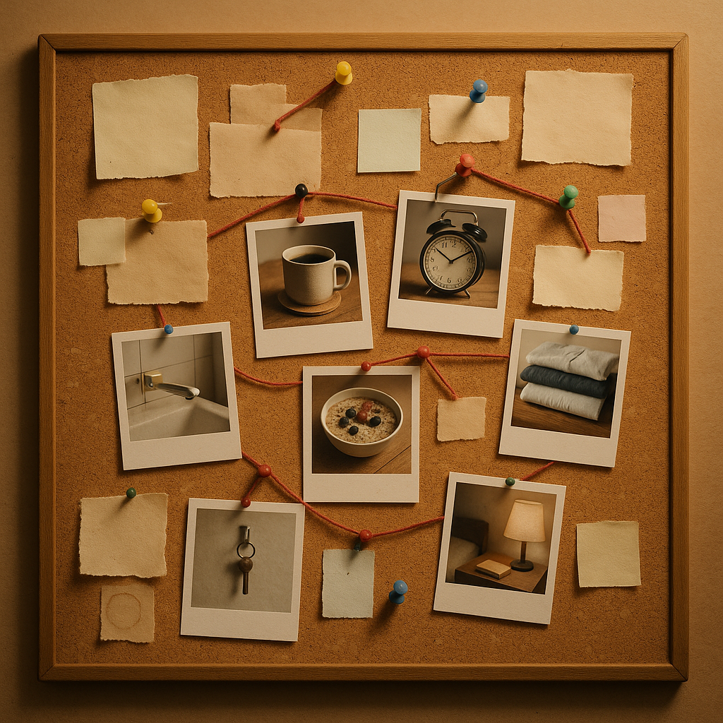 Tight Crop On A Cork Board With Pinned N